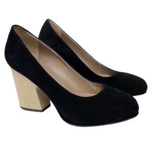 Acne Stack Wood Block Heel Round Toe Pump